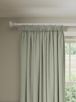 John Lewis Mara Diamond Weave Pair Lined Pencil Pleat Curtains, Sage