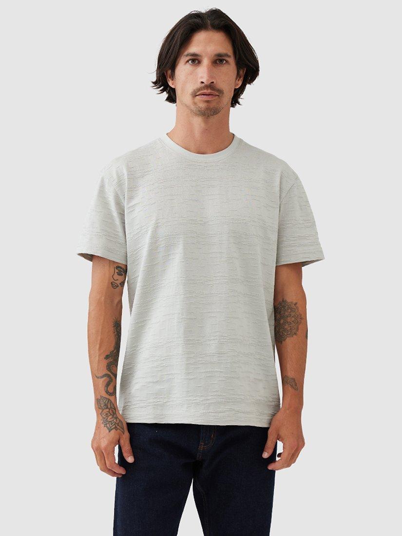 Product image 1 of 4, which shows Rodd & Gunn Leith Valley Cotton Slim Fit Abstract T-Shirt, Stone, XS