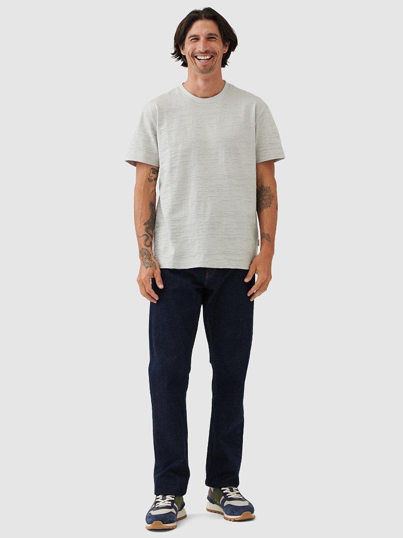 Product image 2 of 4, which shows Rodd & Gunn Leith Valley Cotton Slim Fit Abstract T-Shirt, Stone, XS