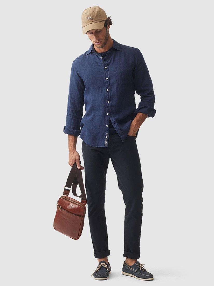 Product image 2 of 3, which shows Rodd & Gunn Coromandel Linen Slim Fit Long Sleeve Shirt, Navy, XL