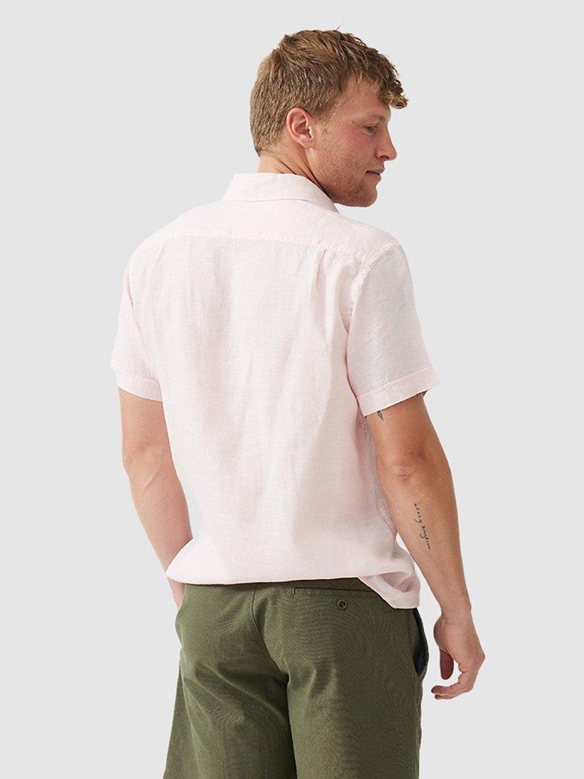 Product image 3 of 5, which shows Rodd & Gunn Palm Beach Linen Slim Fit Short Sleeve Shirt, Rosewater, S