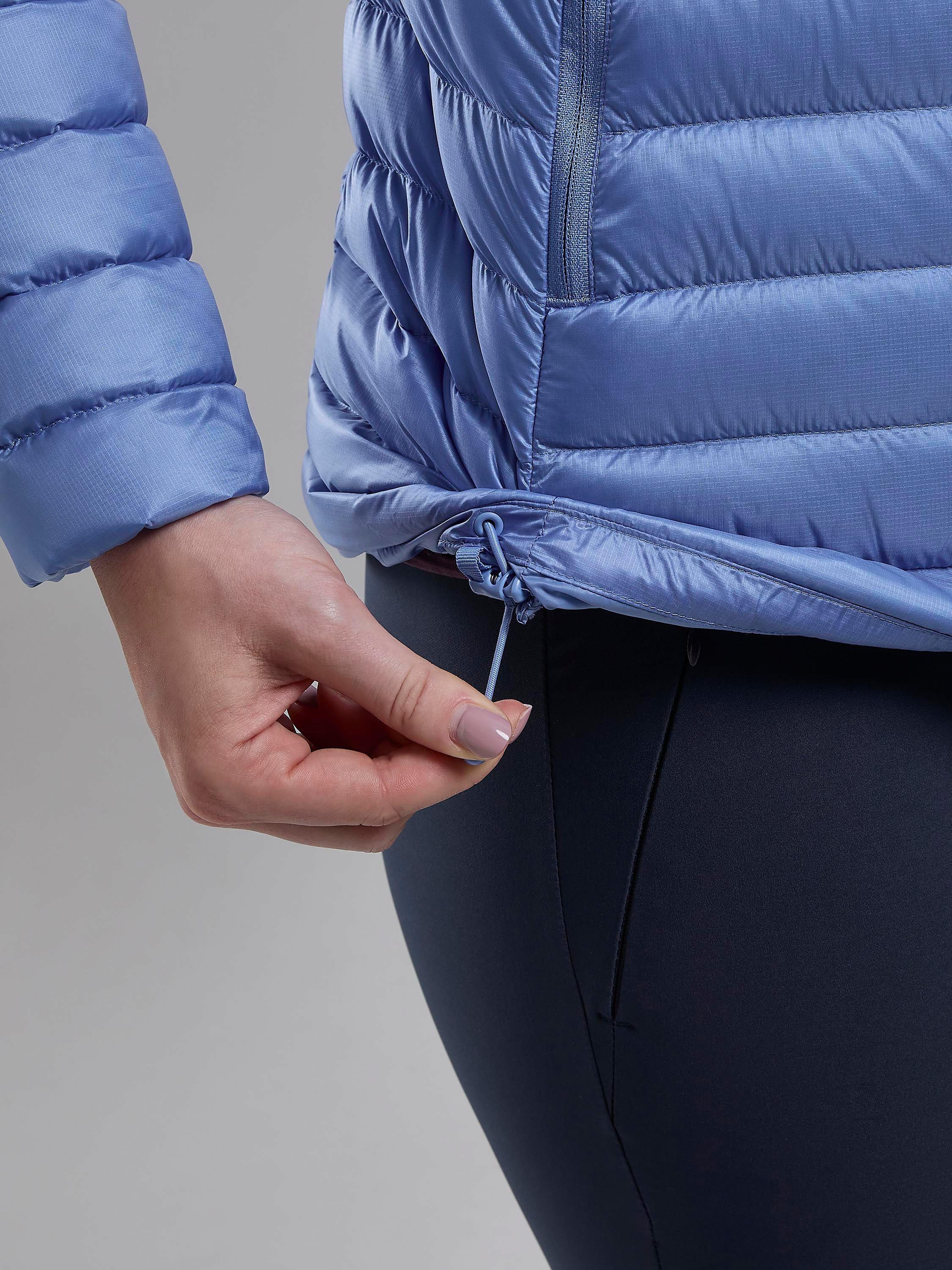 Product image 7 of 9, which shows Montane Anti-Freeze Women's Recycled Packable Down Jacket, Cornflower, 8