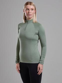 Montane Dart XT Thermal Zip Neck Long Sleeved Top, Pale Sage
