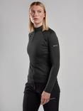 Montane Women's Dart Zip Neck Long Sleeve T-Shirt, Black