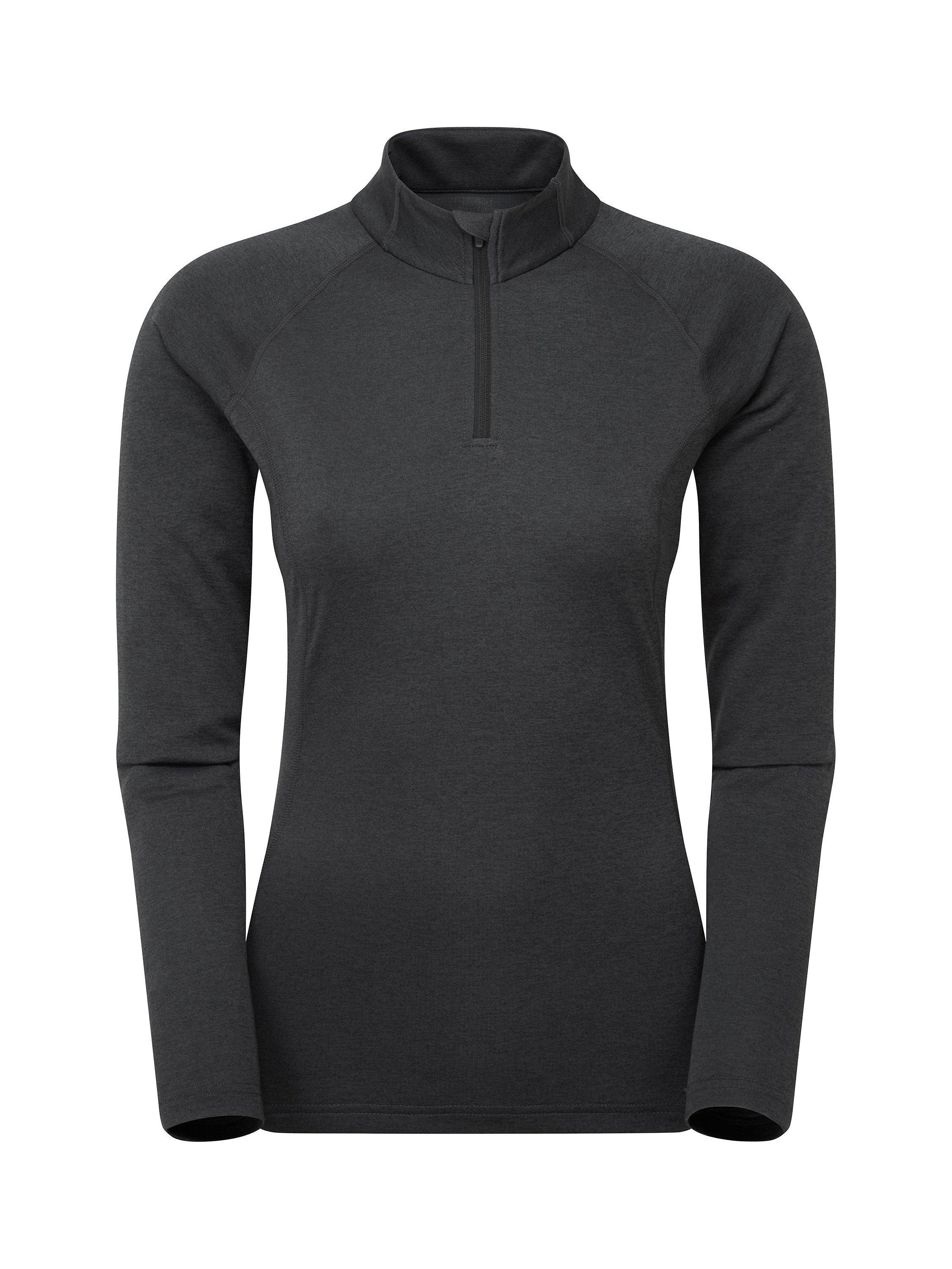 Product image 3 of 3, which shows Montane Women's Dart Zip Neck Long Sleeve T-Shirt, Black, 6