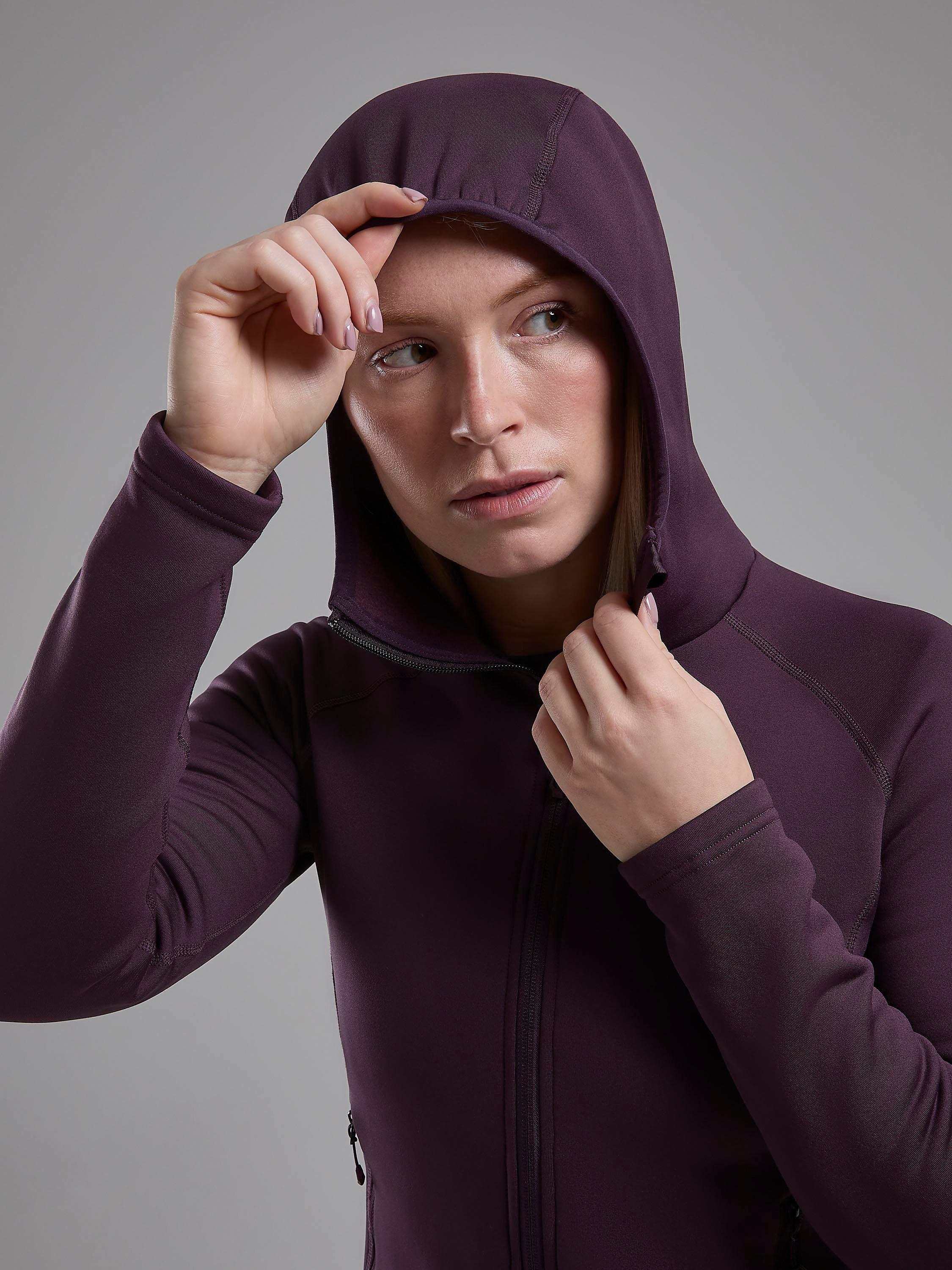 Product image 5 of 6, which shows Montane Fury Full Zip Fleece Hoodie, Mulberry, 8