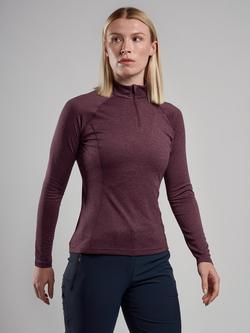 Montane Women's Dart Zip Neck Long Sleeve T-Shirt, Mulberry