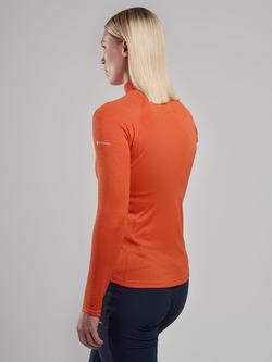 Montane Women's Dart Zip Neck Long Sleeve T-Shirt - view 2, Tigerlily