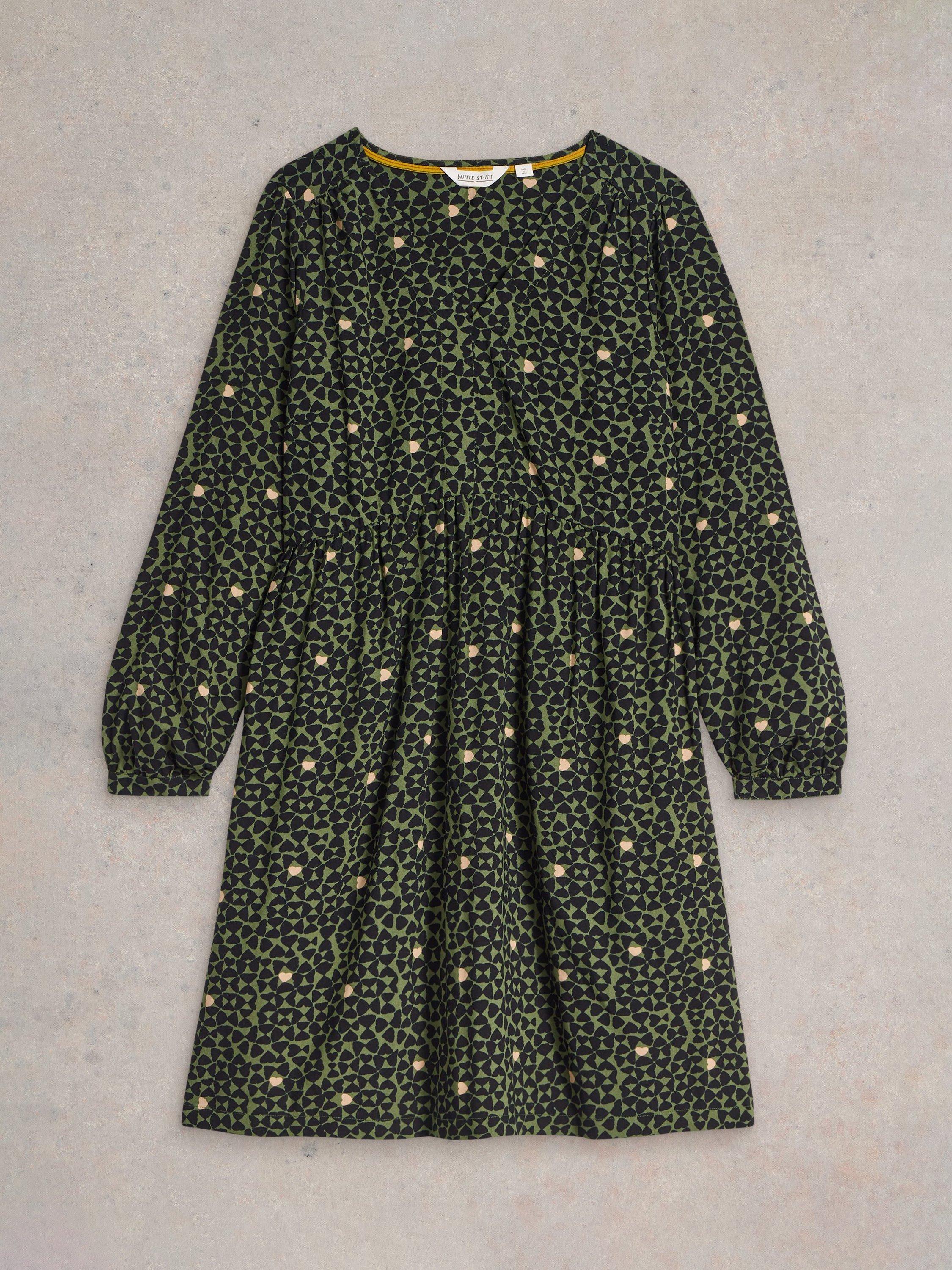 White Stuff Penelope Abstract Print Mini Dress, Green/Multi