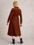 White Stuff Jade Organic Cotton Rich Corduroy Dress, Dark Tan