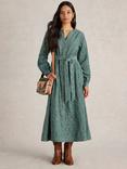 White Stuff Florence Organic Cotton Embroidered Maxi Dress, Dusk Green