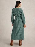 White Stuff Florence Organic Cotton Embroidered Maxi Dress, Dusk Green