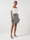 L.K.Bennett Charlie Tweed Mini Skirt, Black/Cream