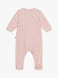 Petit Bateau Baby Mini Heart Print Cotton Velour Bodyjamas, Saline/Rosewood