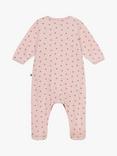 Petit Bateau Baby Mini Heart Print Cotton Velour Bodyjamas, Saline/Rosewood