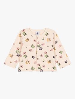 Petit Bateau Baby Tube Knit Cardigan, Avalanche/Multi, Avalanche/Multi