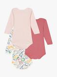 Petit Bateau Baby Floral & Stripe Bodysuits, Pack of 3, Multi