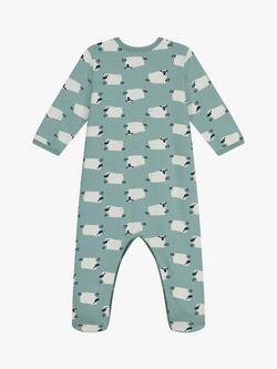Petit Bateau Baby Forest Print Cotton Sleepsuit, Paul/Multi - view 2, Paul/Multi