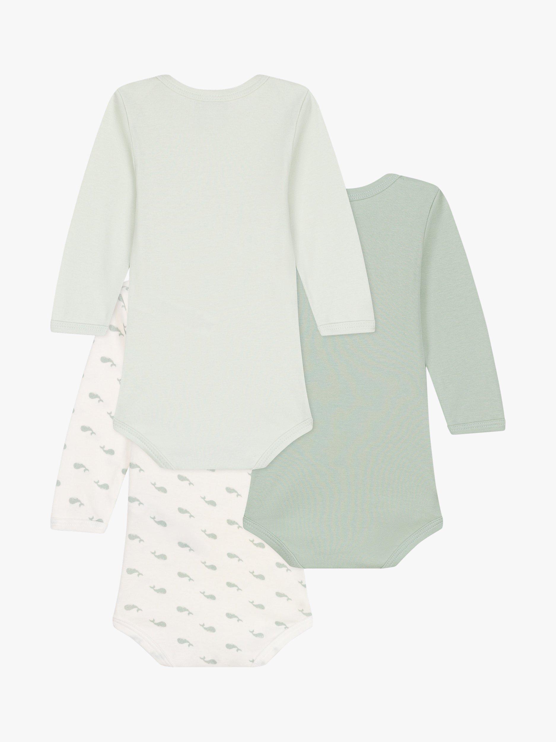 Product image 2 of 3, which shows Petit Bateau Baby Cotton Bodysuits, Pack of 3, Multi, 3 months