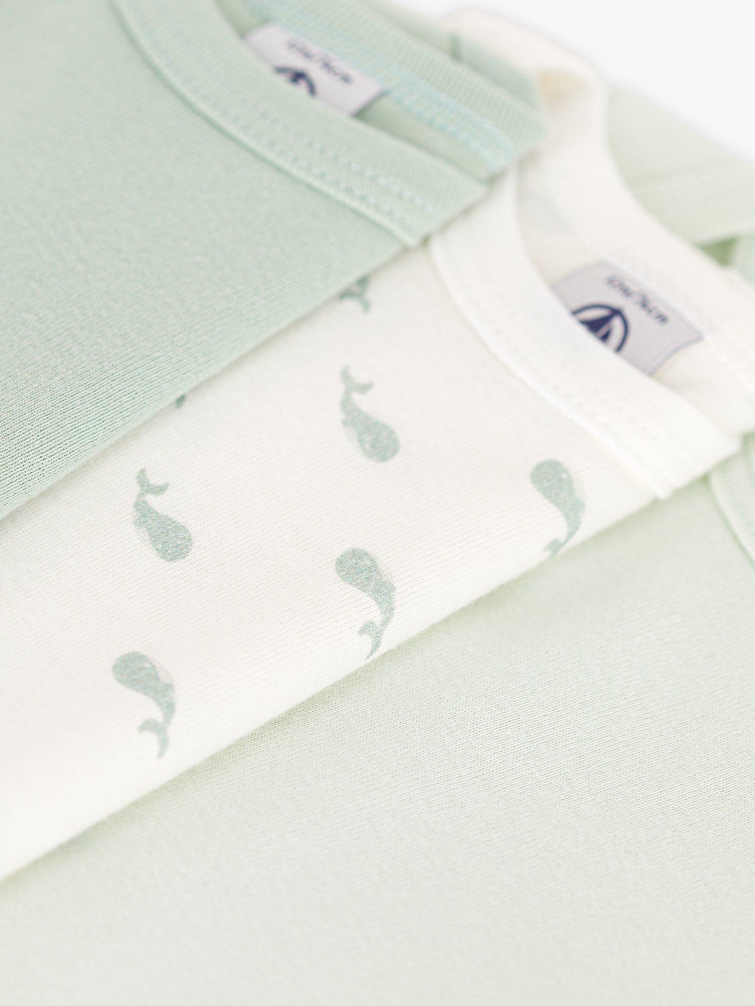 Product image 3 of 3, which shows Petit Bateau Baby Cotton Bodysuits, Pack of 3, Multi, 3 months
