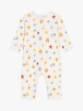 Petit Bateau Baby Printed Stars Cotton Footless Sleepsuit, Marshmallow/Multi