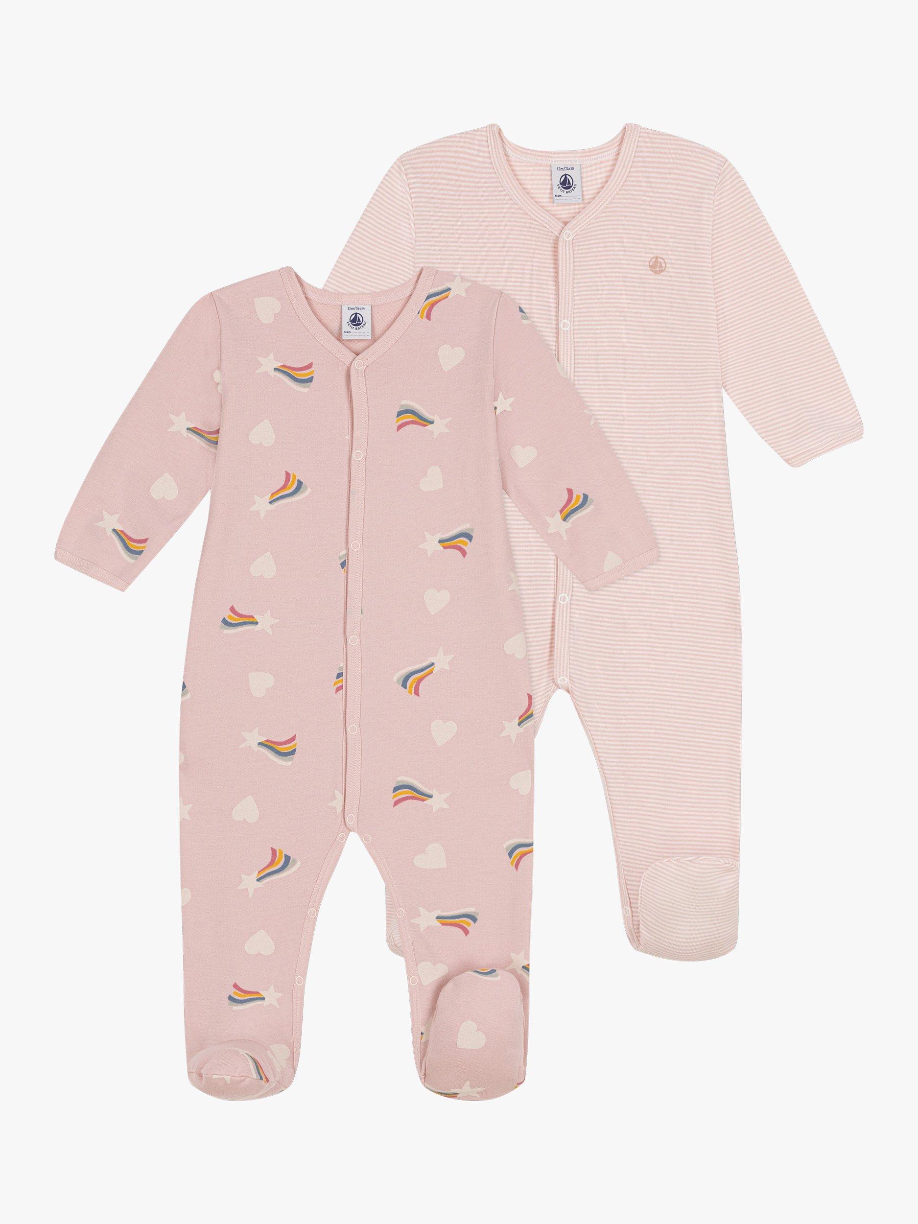 Product image 1 of 3, which shows Petit Bateau Baby Cotton Sleepsuits, Pack of 2, Variante 1, 6 months