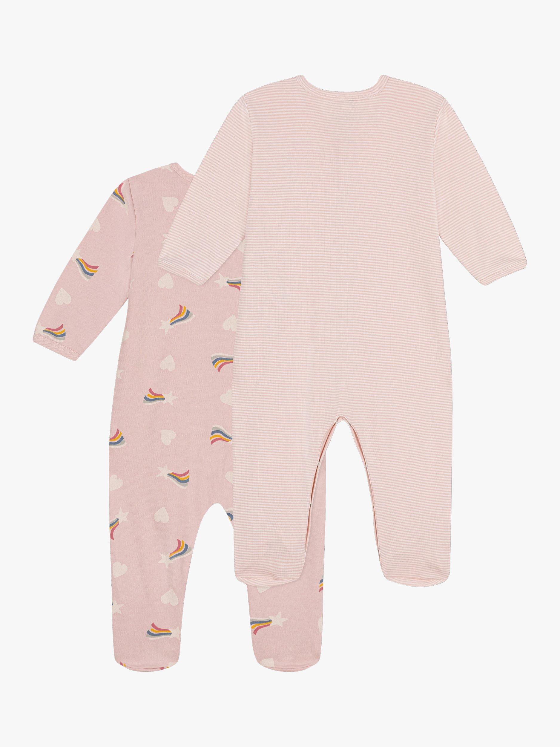 Product image 2 of 3, which shows Petit Bateau Baby Cotton Sleepsuits, Pack of 2, Variante 1, 6 months
