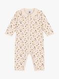 Petit Bateau Baby Cotton Floral Print Footless Sleepsuit, Avalanche/Multi