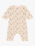 Petit Bateau Baby Cotton Fleece Floral Print Bodysuit, Avalanche/Multi