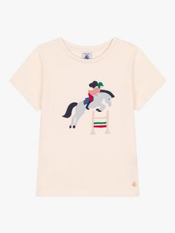 Petit Bateau Kids' Horse T-Shirt, Avalanche, Avalanche