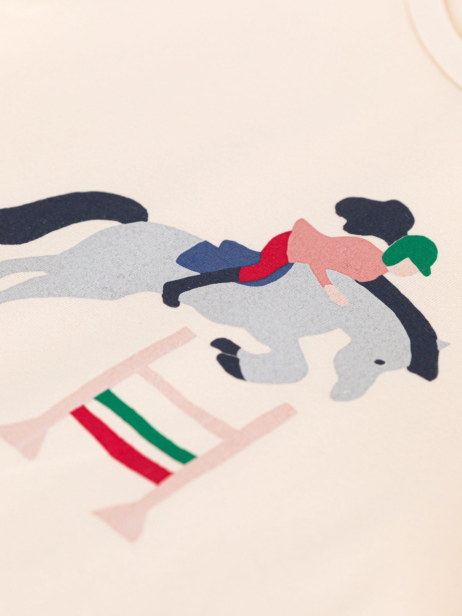 Product image 3 of 3, which shows Petit Bateau Kids' Horse T-Shirt, Avalanche, 3 years