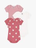 Petit Bateau Baby Cotton Bodysuits, Pack of 3, Multi