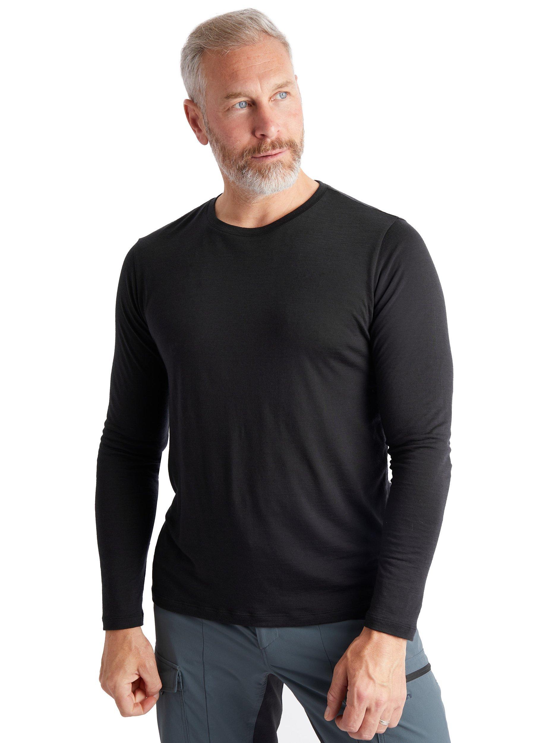 Product image 1 of 4, which shows Rohan Men's Merino Cool Long Sleeve T-Shirt, Black, S