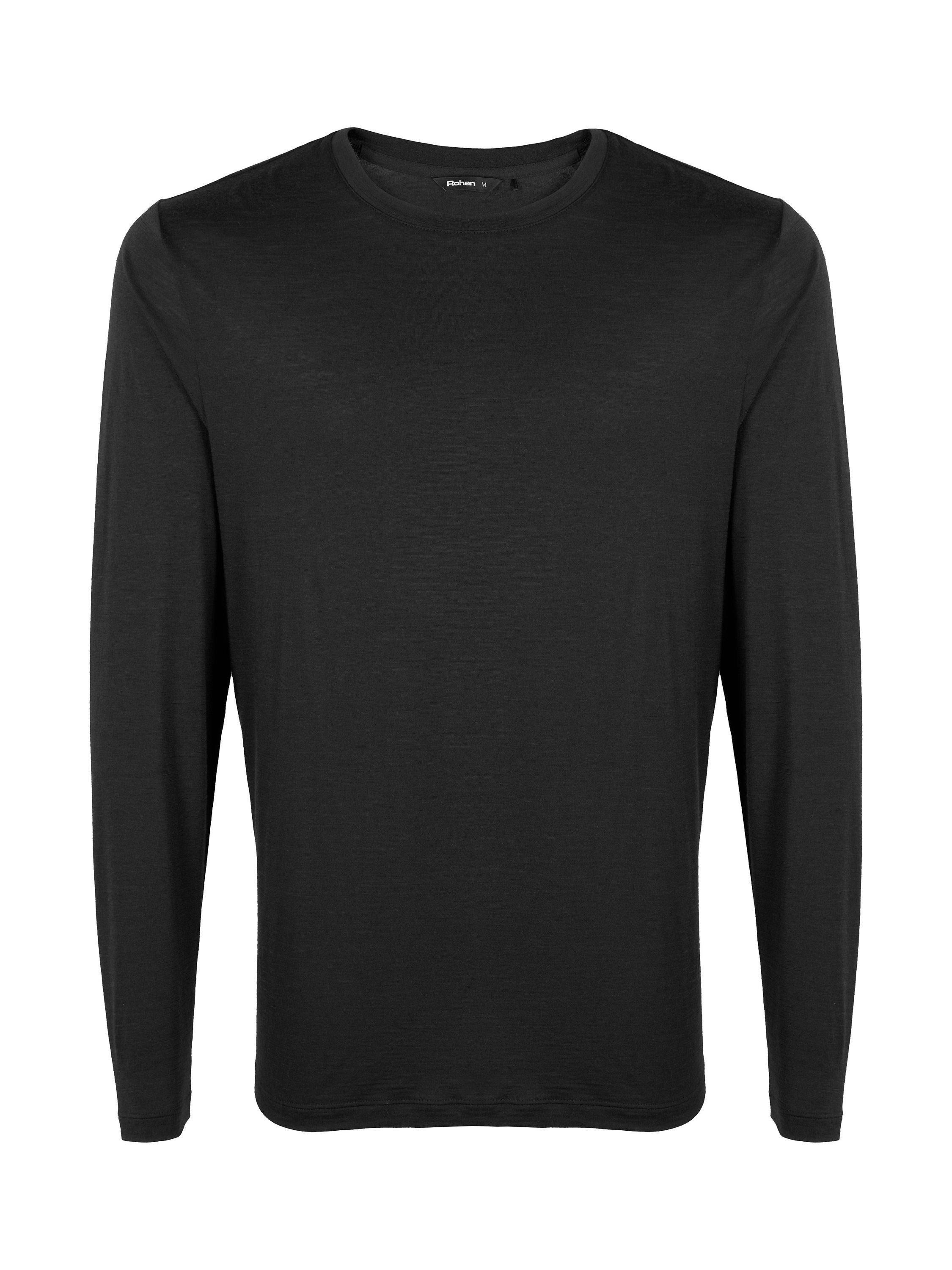 Product image 3 of 4, which shows Rohan Men's Merino Cool Long Sleeve T-Shirt, Black, S