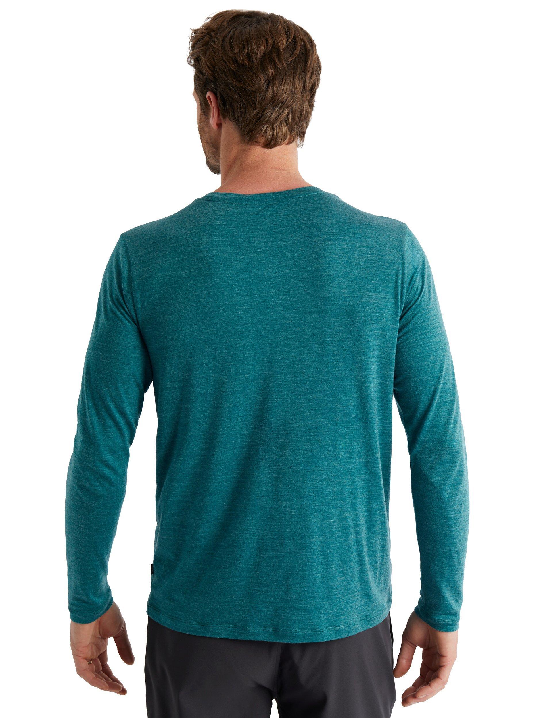 Product image 2 of 4, which shows Rohan Men's Merino Cool Long Sleeve T-Shirt, Marine Teal Marl, M