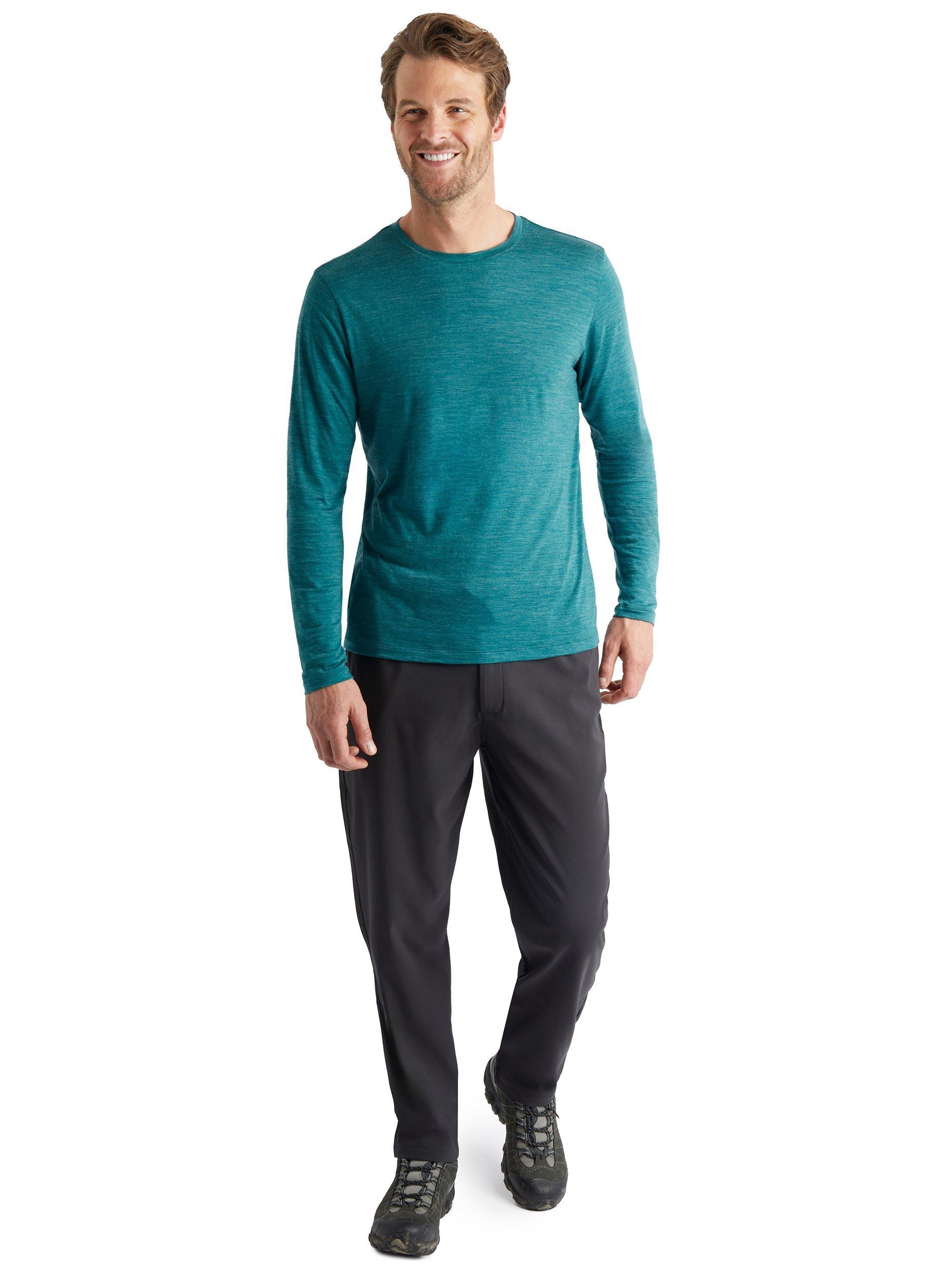 Product image 4 of 4, which shows Rohan Men's Merino Cool Long Sleeve T-Shirt, Marine Teal Marl, M
