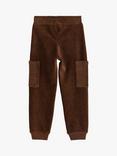 Lindex Kids' Corduroy Cargo Trousers, Dark Brown