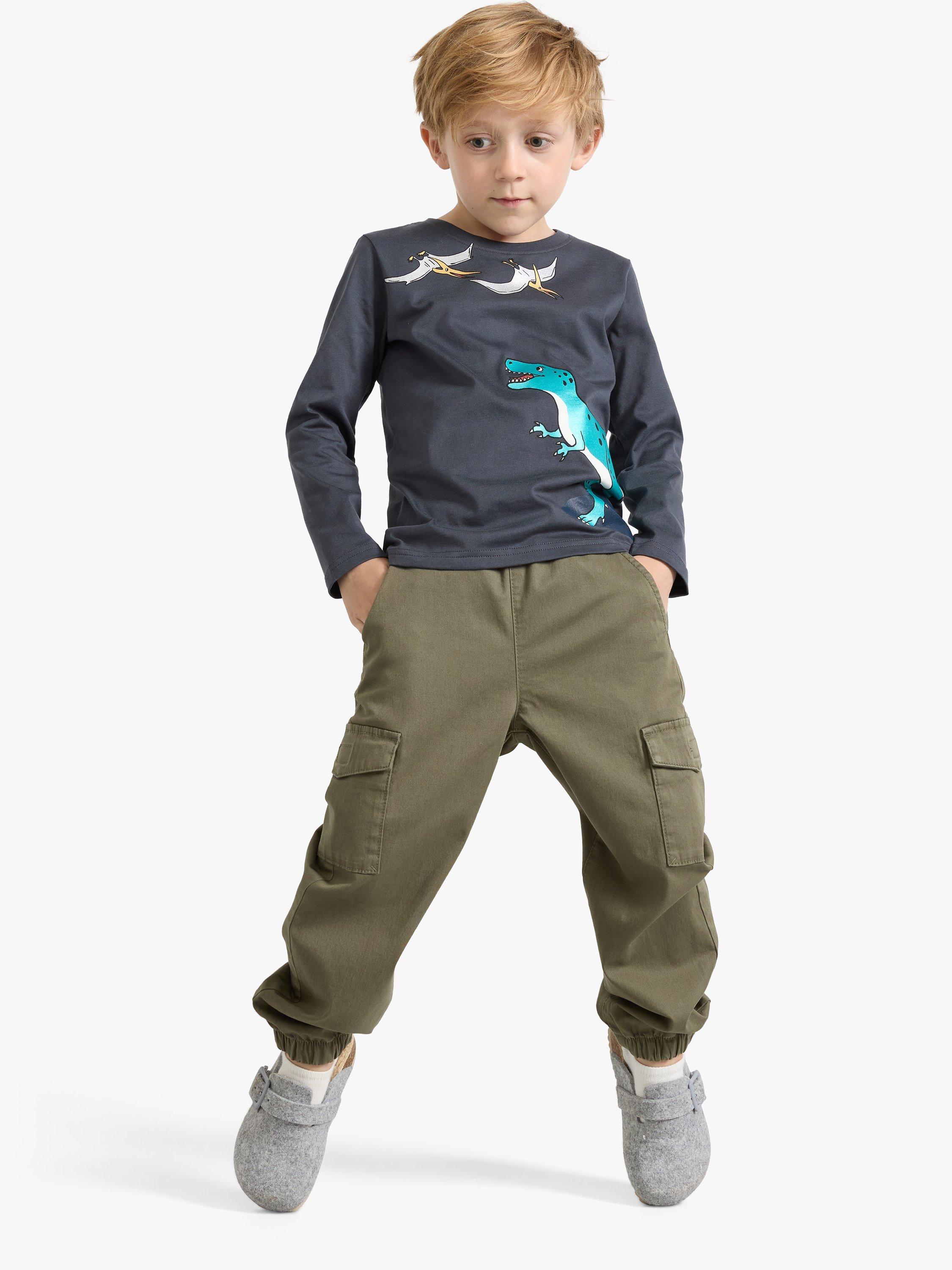 Product image 3 of 6, which shows Lindex Kids' Dinosaur Foil Long Sleeve Top, Dark Grey, 18-24 months
