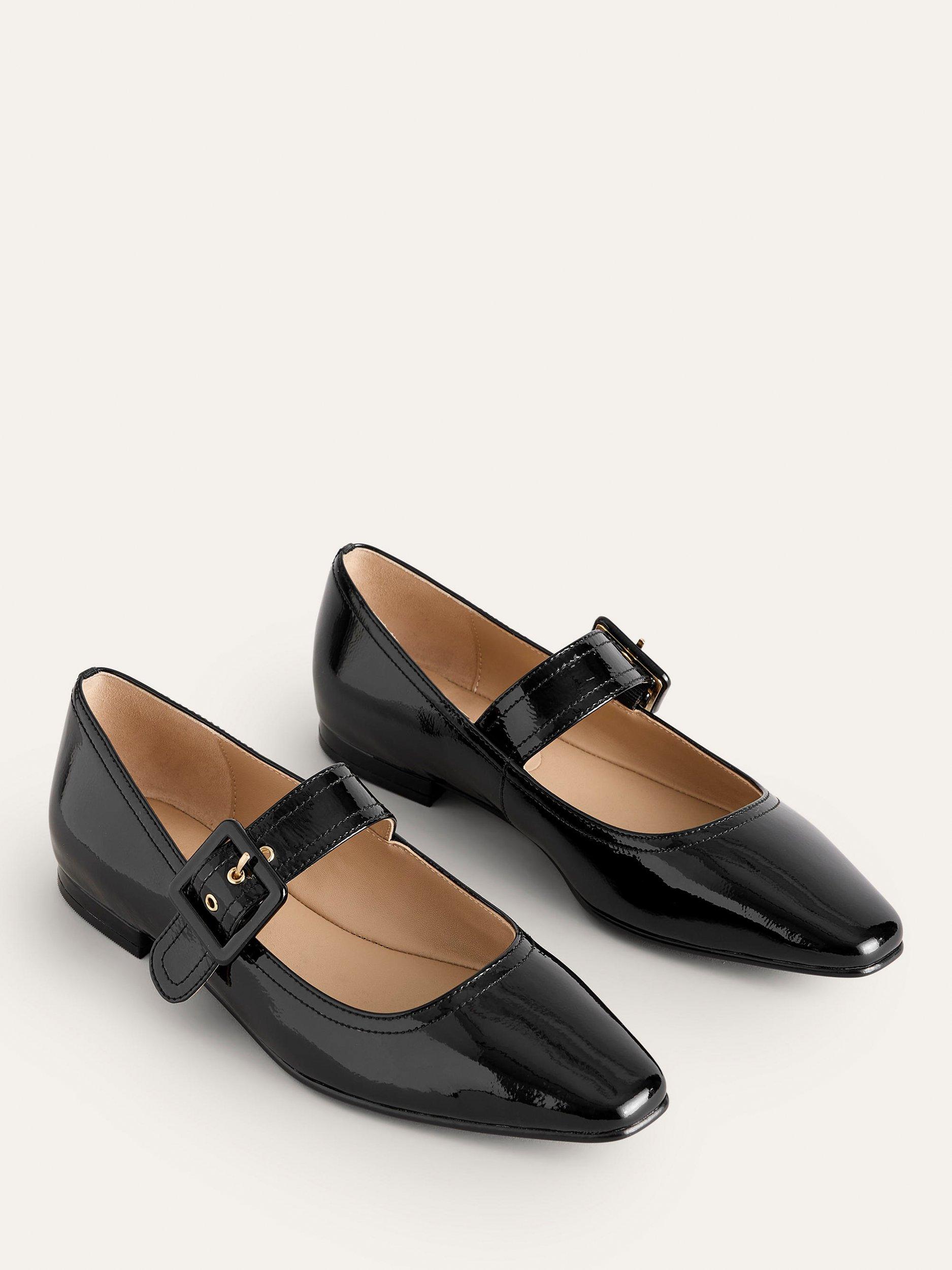 Product image 3 of 5, which shows Boden Vic Patent Leather Chisel Toe Mary Janes, Black, 4