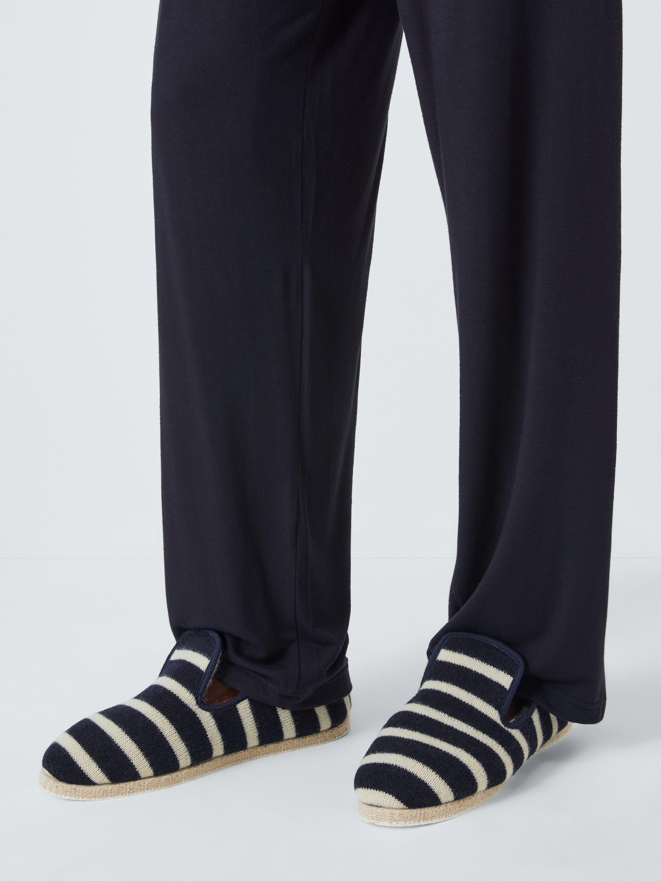 Product image 2 of 6, which shows Armor Lux Striped Wool Slippers, Navy/Natural, 8