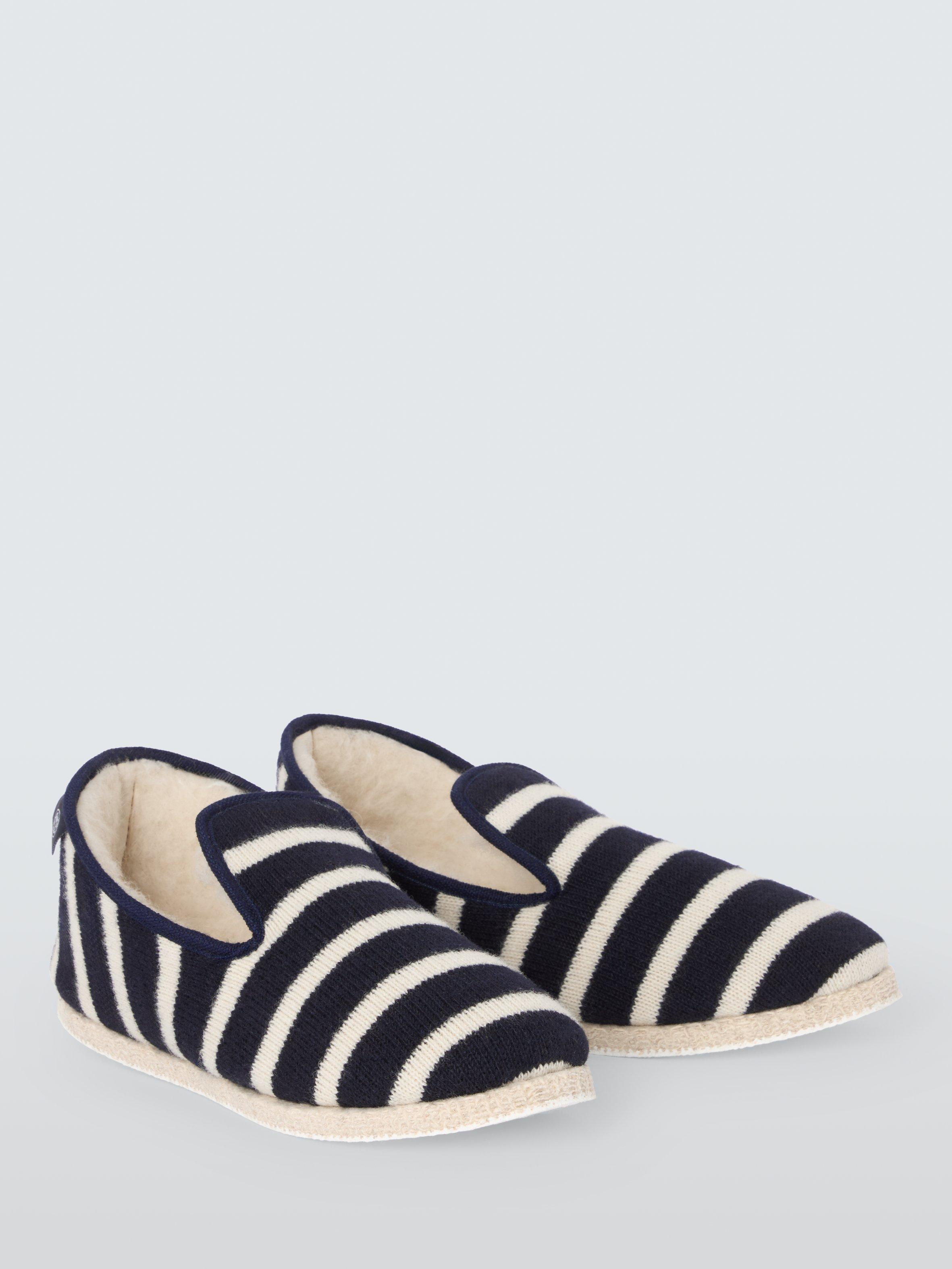 Product image 3 of 6, which shows Armor Lux Striped Wool Slippers, Navy/Natural, 8