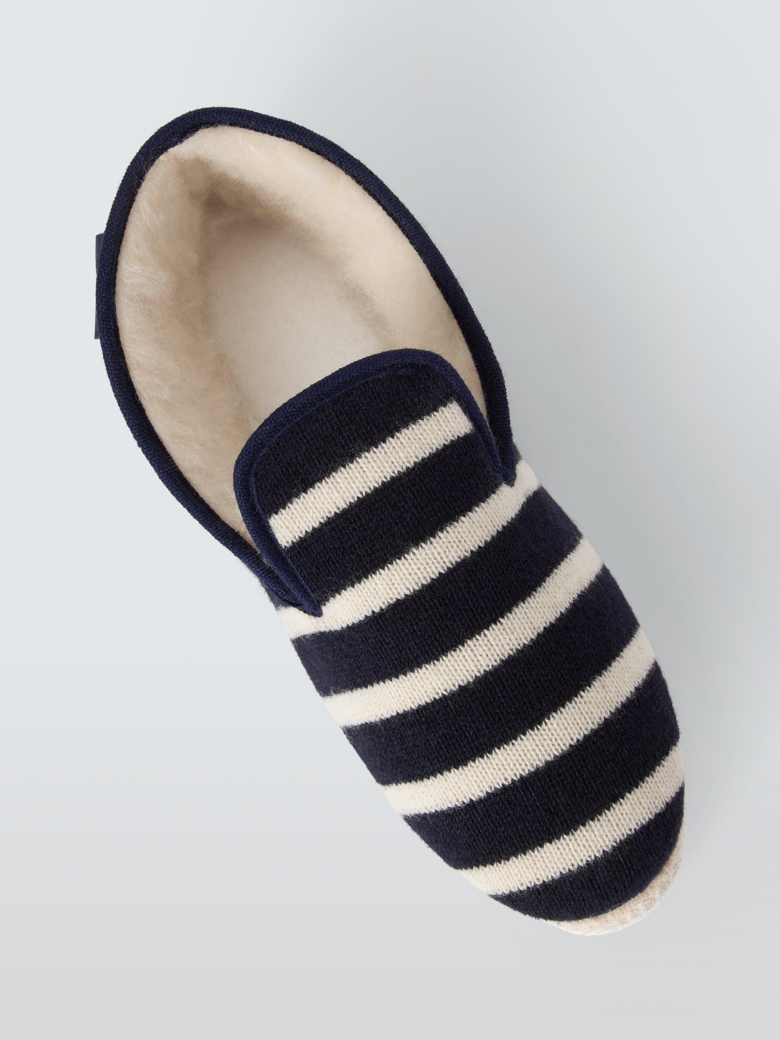 Product image 5 of 6, which shows Armor Lux Striped Wool Slippers, Navy/Natural, 8