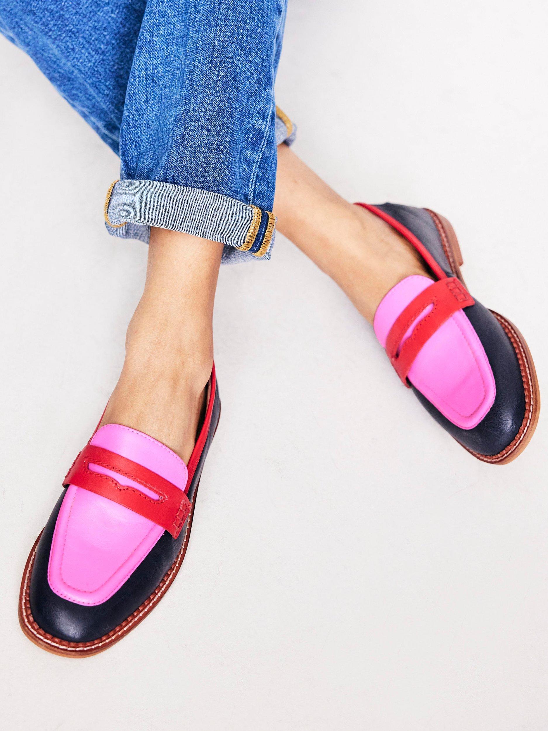 Pink penny loafers online