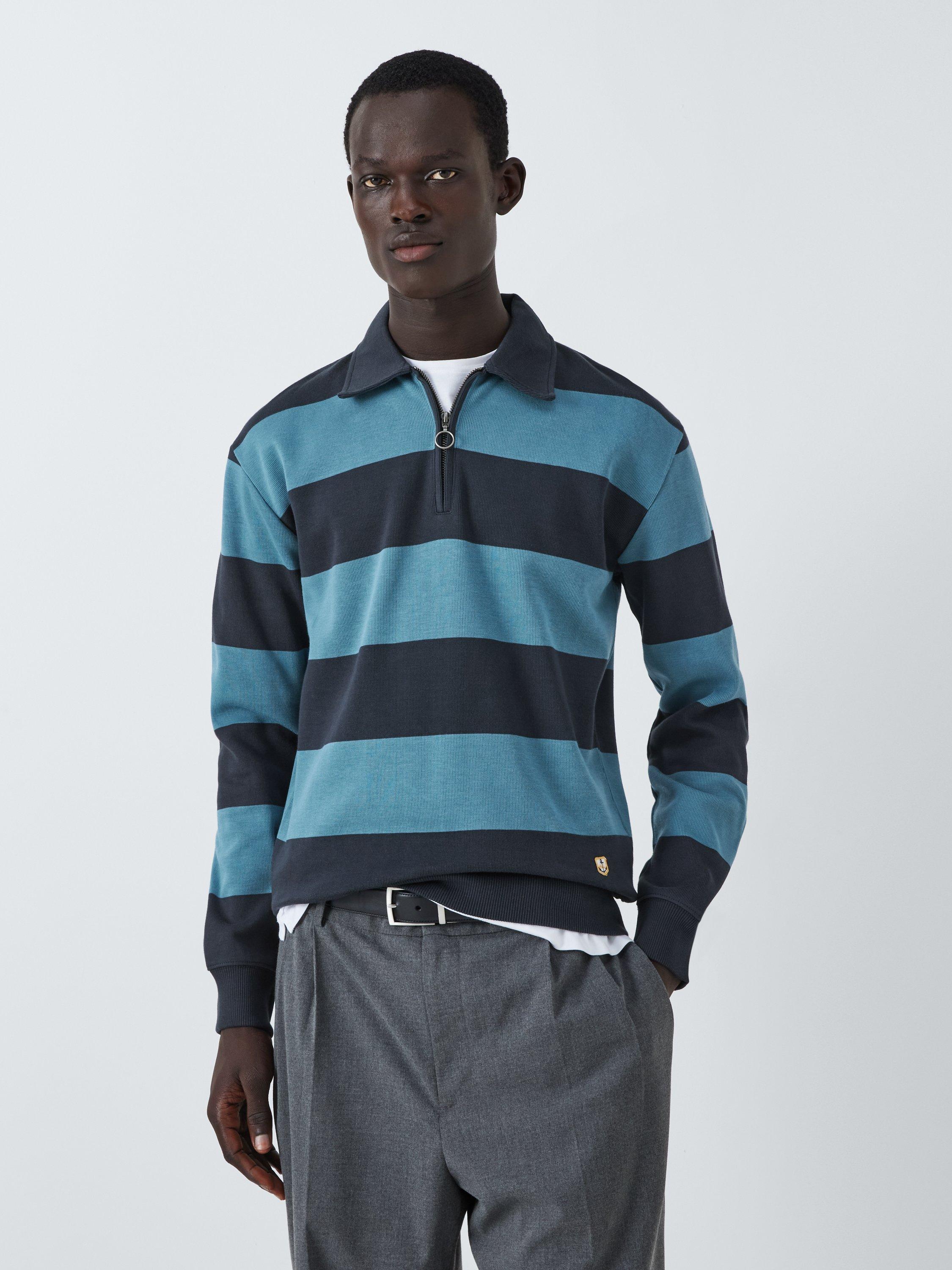 Armor Lux Polo Collar Sweater, Navy Winterblue
