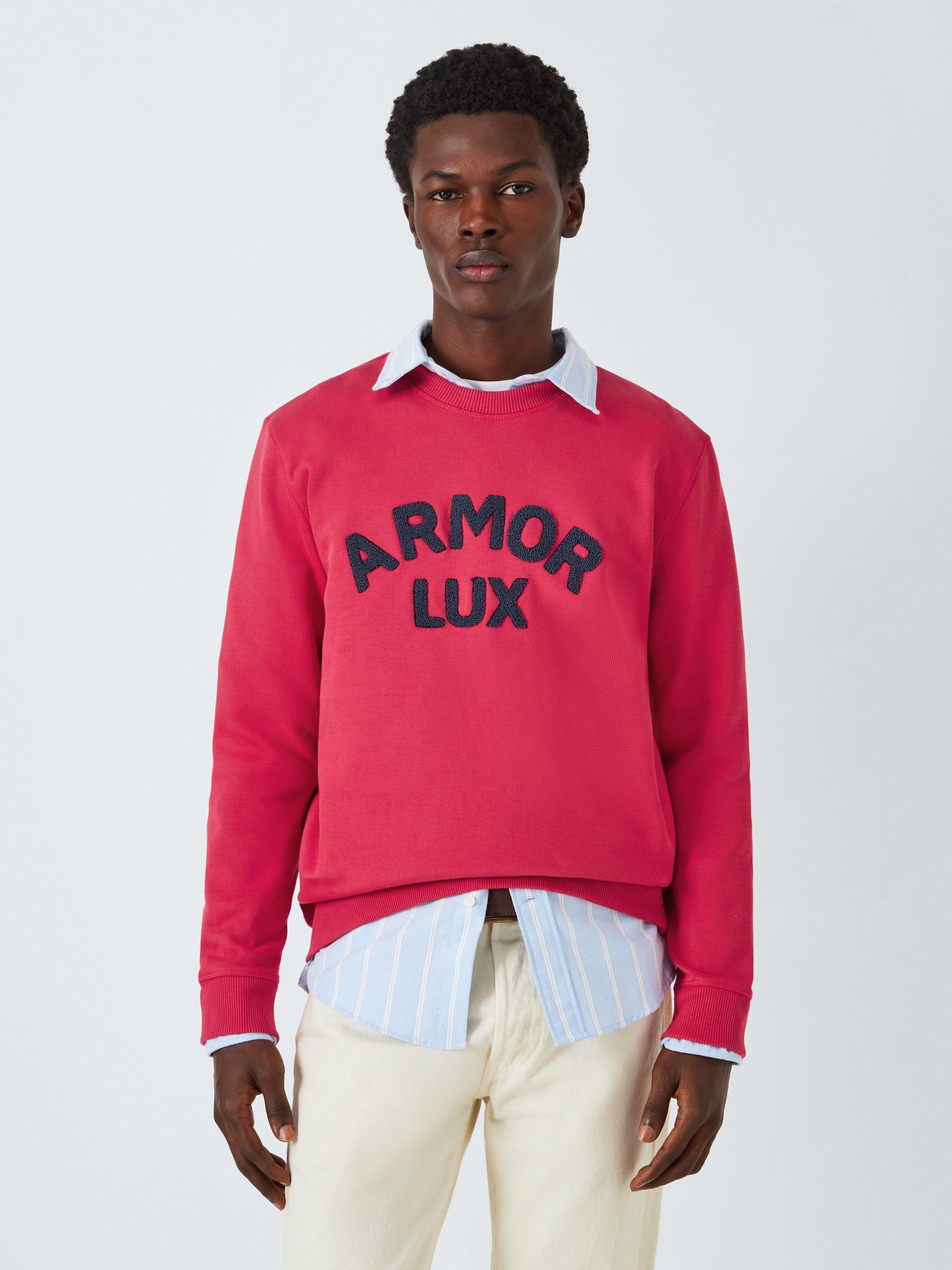 Armor Lux Crew Neck Sweatshirt, Cardinal/Boucle