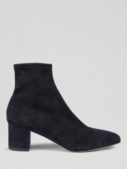 L.K.Bennett Grove Suede Stretch Ankle Boots, Navy
