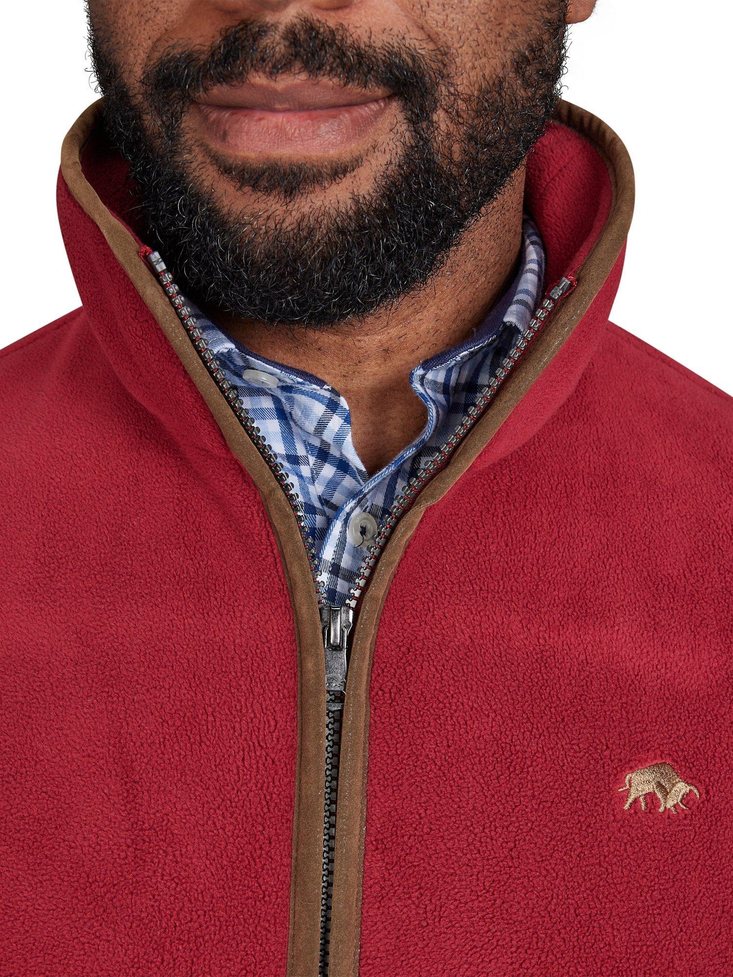 Product image 4 of 9, which shows Raging Bull Fleece Gilet, Burgundy, S
