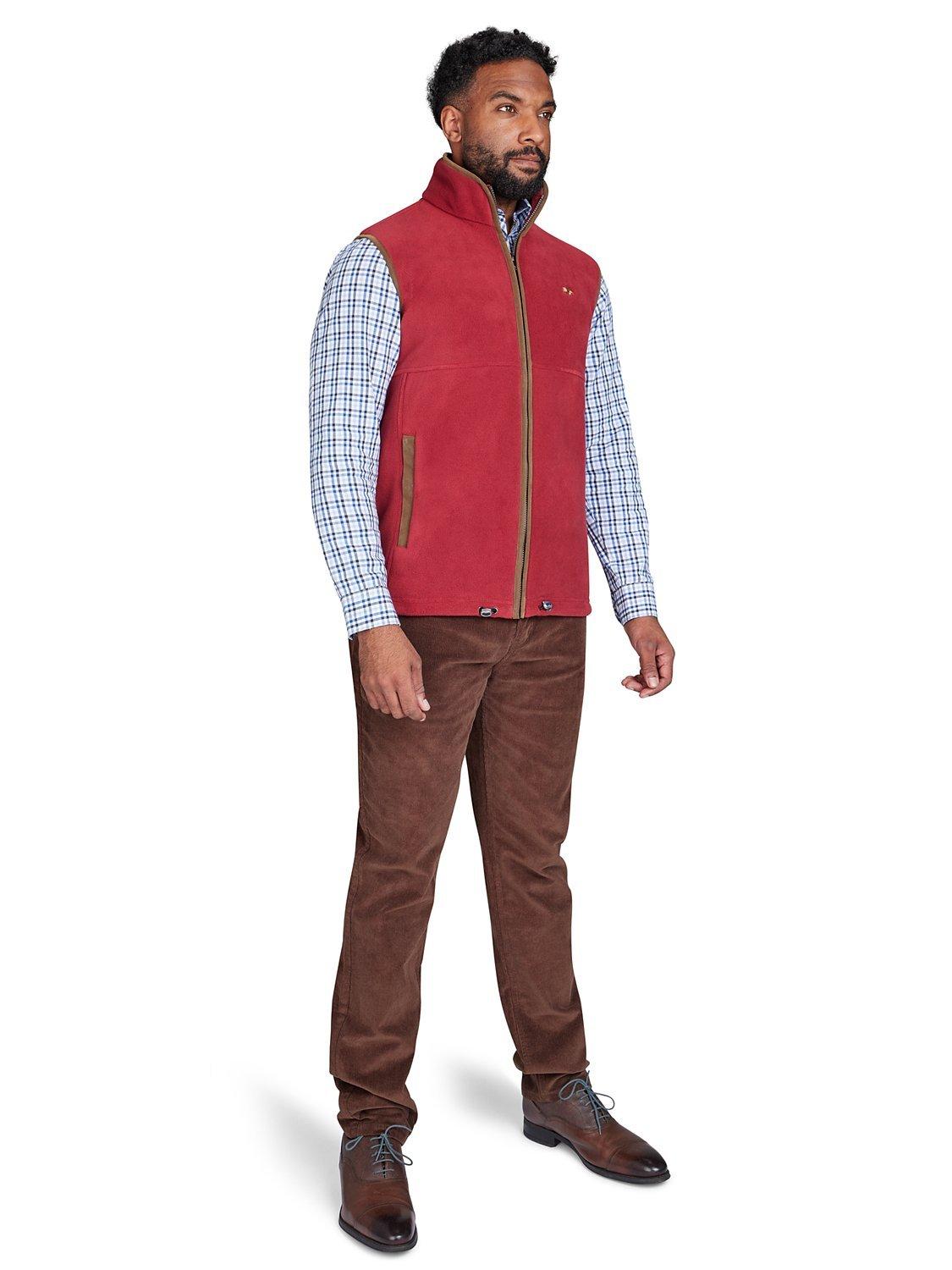 Product image 9 of 9, which shows Raging Bull Fleece Gilet, Burgundy, S