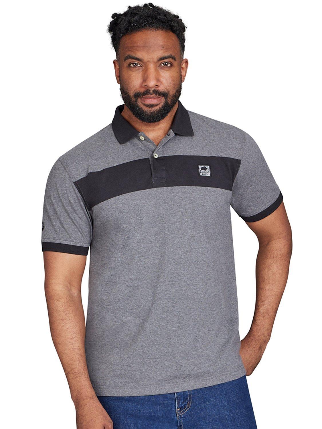 Raging Bull Panel Jersey Polo Shirt, Charcoal