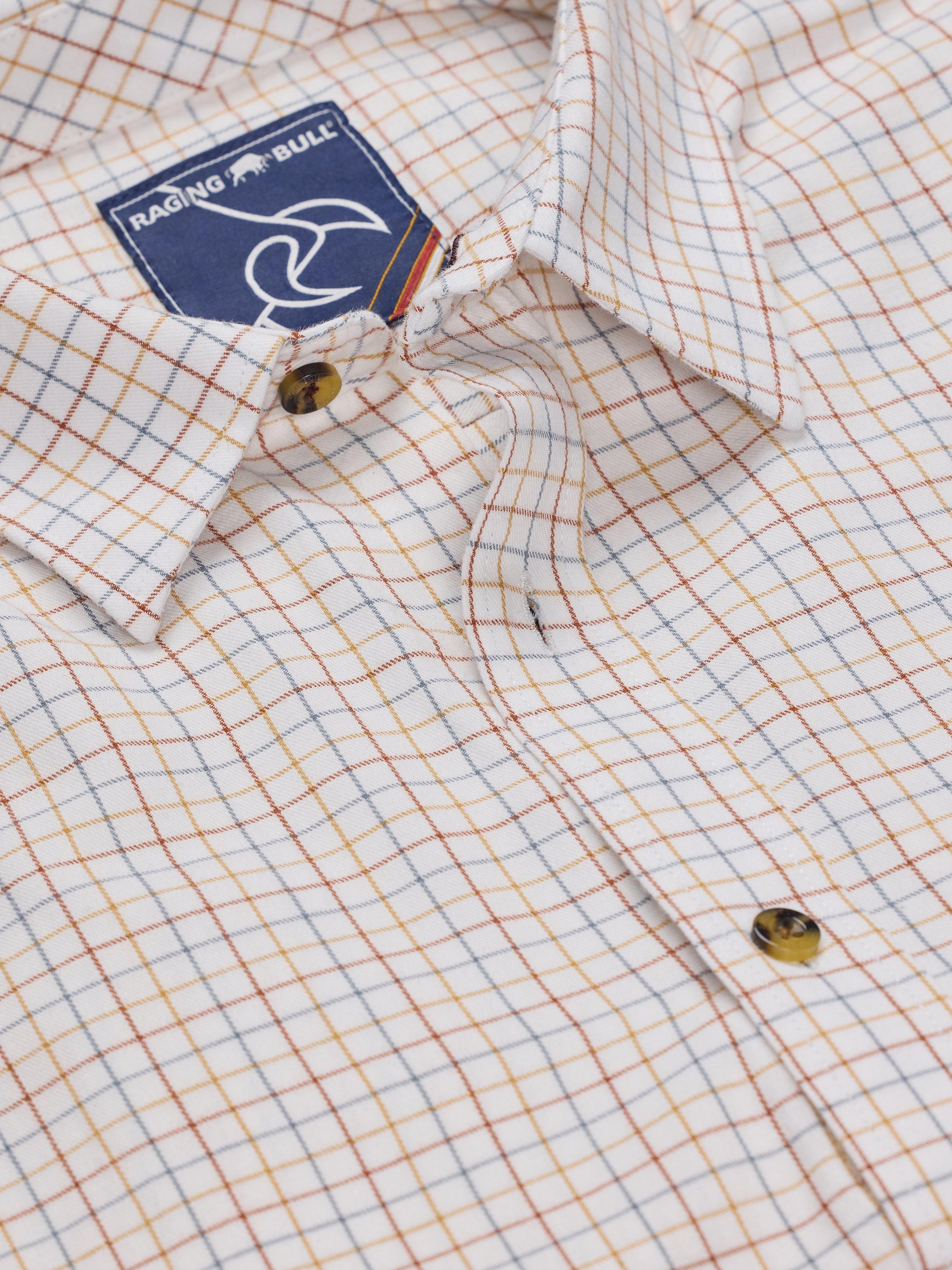Product image 4 of 8, which shows Raging Bull Country Check Brushed Cotton Shirt, White, S